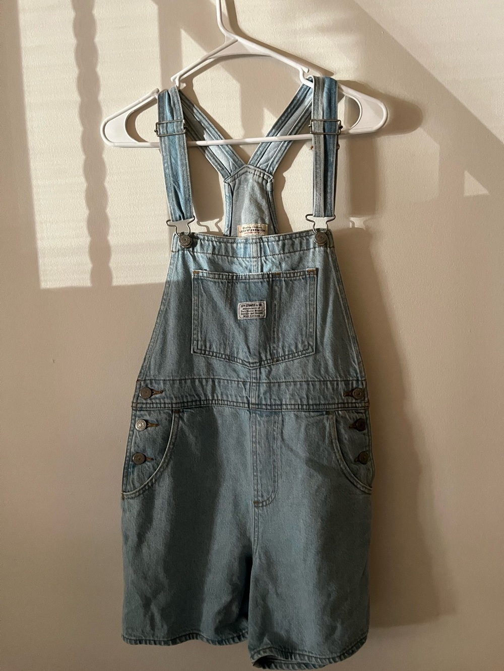 Vintage Levi's Light Blue Denim women’s Relaxed Short Overalls